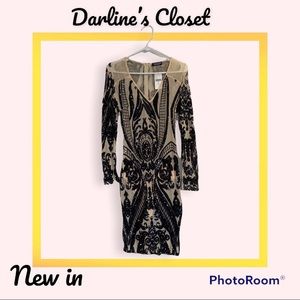 Black and nude dress.